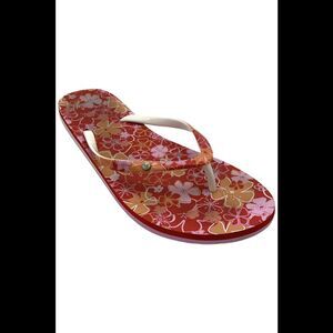 Roxy Women's Portofino Flip Flop Sandal True Red/Pink - Medium